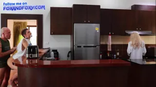 Almost Caught Surprise Anal Creampie Ass Fucking Close To Cooking Breakfast