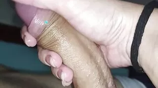masturbating husband's dick before bed