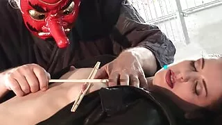 Masked dude punish her sexy slave