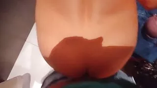 she is caught in the fitting room masturbating playing with a cock and getting fucked