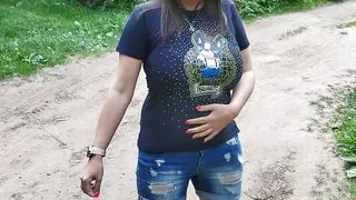 stepsister have fun in new car and almost caught while sucking in forest