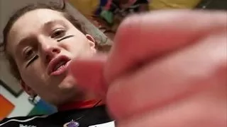 Redhead Transgirl gets turned on while watching anime