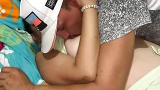 I'm afraid to rest alone so I sleep with my stepfather while my mother arrives and we end up fucking before she arrives