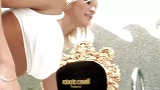 DTF BJ MILF in high heel boots 3way fucked in closeup