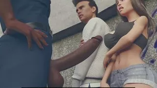 DobermanStudio Megan Episode 3 tasty cheating girlfriend swallowing black officer's big dick in front of her cuckold boyfriend