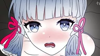 The girl got stuck in the trash ! Hentai Genshin Impact ! 2d cartoon