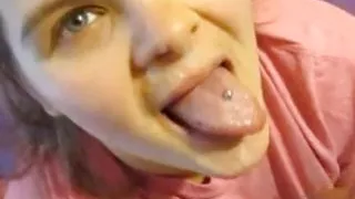 Sucking My Pussy Juice Off Of A Hot Sissy Cock Then Taking A Face Full Of Hot Squirt