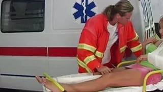 A stunning German teen gets banged hard in the ambulance