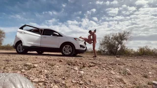 Almost Caught Having Rough Sex In The Desert Next To The Road