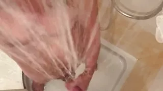 Cumming in the shower