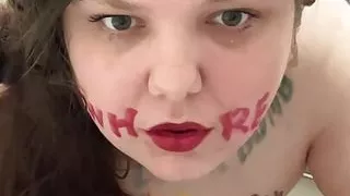 Piss and toilet lick humiliation fat slut