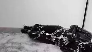 NANA  Chained self-bondage shiny chemical-proof clothing sultry orgasm game