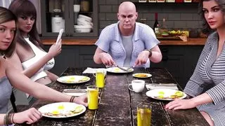 Milfs Of Sunville #1 - Olivia played with herself, Johannes mate taking a shower, 3 Ladies gave Johannes a blowjob