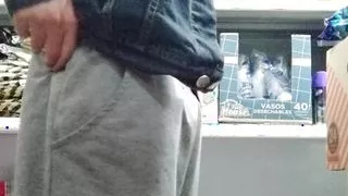 shopping showing my ass and dick