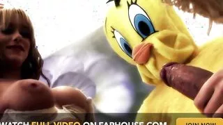 Horny doctors in high heels fuck Tweety with a big cock