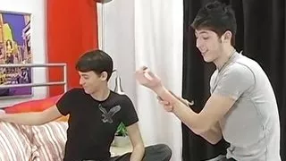 Kevin Grey and Devin Becker fool around with Keegan Kemp