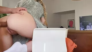 Swedish girl hard anal fucked in her apartment