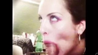 Close up wet and messy rough deepthroat