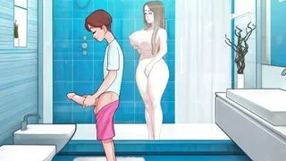 SexNote Rule 34 Hentai game PornPlay Ep.7 my best friend's mom is curious when I jerkoff in the bathroom