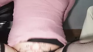 Korean sissy faggot takes out plug and ride large dildo llike a whore