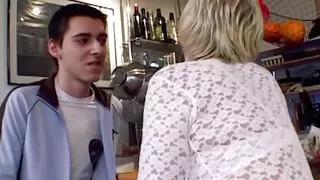 An old German granny gets her tight holes smashed