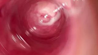 Camera deep inside Mia's tiny creamy pussy