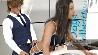 Happy Marriage: Interracial, Wife Is Giving A Double Handjob To Her Husband With Her Girl Friend ep.17