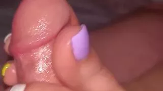 Latina colorful footjob