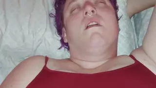 Andy fucks Liza with a dildo, then overflows her pussy with his cum! Up close creampie!