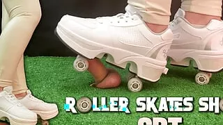 Roller Skates Shoes Cock Crush, CBT and Ballbusting with TamyStarly - Shoejob, Trampling