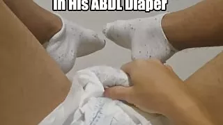 Diaper Boy jerking off In His ABDL Diaper