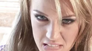 Lusty blonde has her dream come true when her pussy gets plowed by a BBC