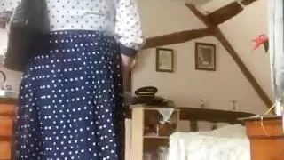 In vintage Sunday dress