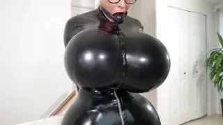 Body inflation dreams in latex (ass and breast expansion)