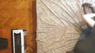 Guy in black gloves stretch his fingers and hand anal slave girl