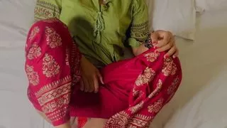 Fucked stepaunt's naughty stepdaughter alone at home fuck cum in mouth