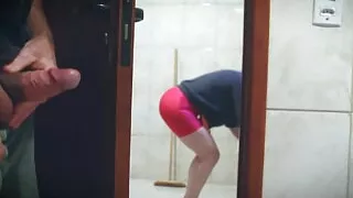 Married cleaning woman sucking her boss's son's dick.