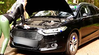 The fucking car breakdown! German Blonde Gets Destroyed Hardcore and Fucked in the Ass! DAYNIA