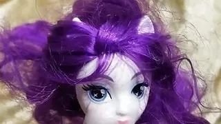 Doll with ears and tail bondaged to big dick till cum