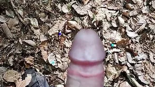 Jerking off in woods