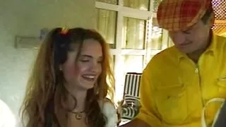 A tiny German girl gets a big load of cum inside her hungry mouth