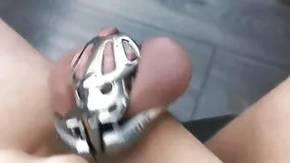 Cumming from shaking my cage