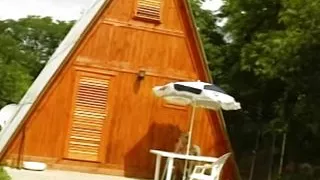 A hot blonde babe from Germany gets fucked hard in the backyard