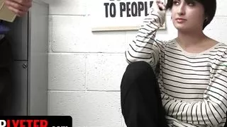 Angeline Red Caught Stealing And Punished By Security Guard