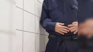 Security Guard masturbate and cum lot