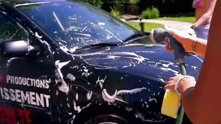 Sexy Carwash with 2 hot babes