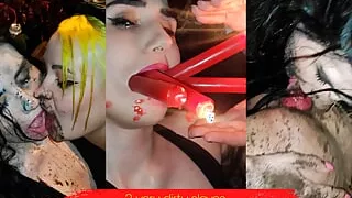 Two very dirty slaves are wildly humiliated in public