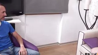 Fulfilling curvy girl's fantasies: Claire and an OLD MAN!