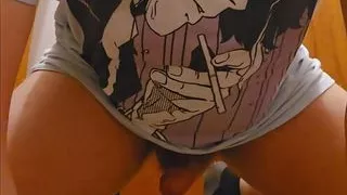 Horny again decided to get on my knees and eat a little cum for you