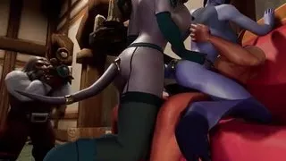 Threesome with a Futa Draenei - Warcraft Porn Parody Short Clip